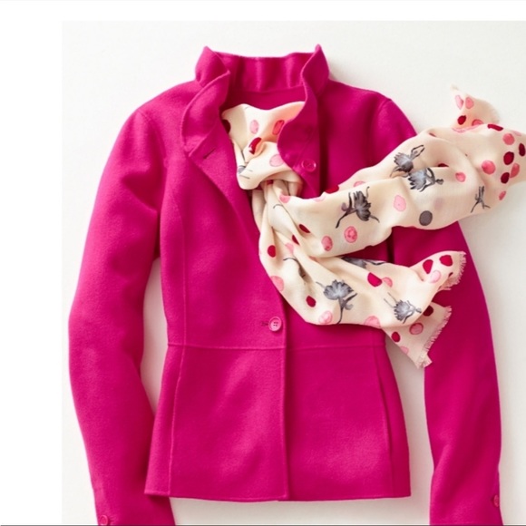 Talbots Ruffle Neck Double Face Jacket romantic HOC winter - Picture 2 of 8